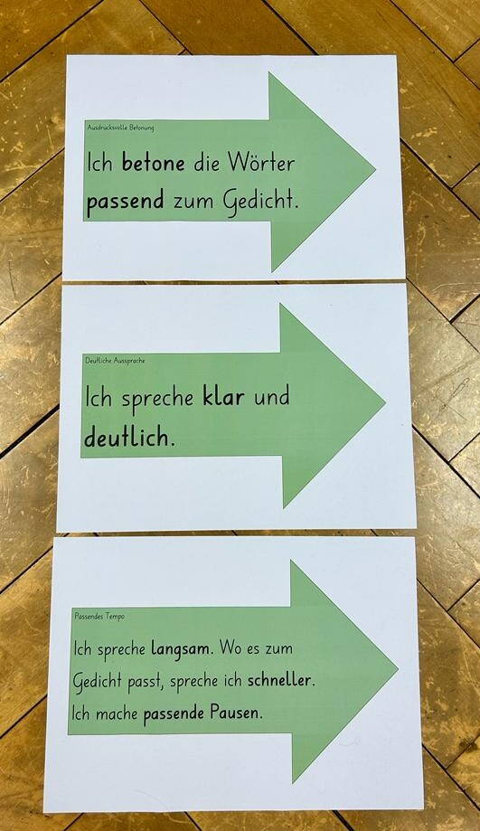 Kriterien für die Präsentation der Gedichte. Aufnahme Elvirë Sinani