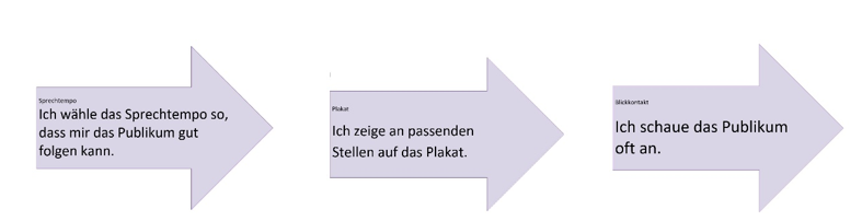Kriterien für die Präsentation. Aufnahme Elvirë Sinani