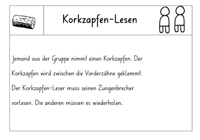 Beispiel Auftragskarte «Korkzapfen-Lesen»