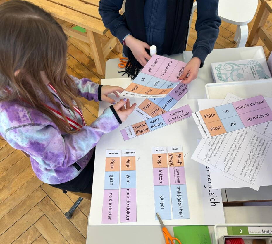 Schülerinnen und Schüler bereiten die Präsentation zu ihren Erkenntnissen vor. Aufnahme Elvirë Sinani